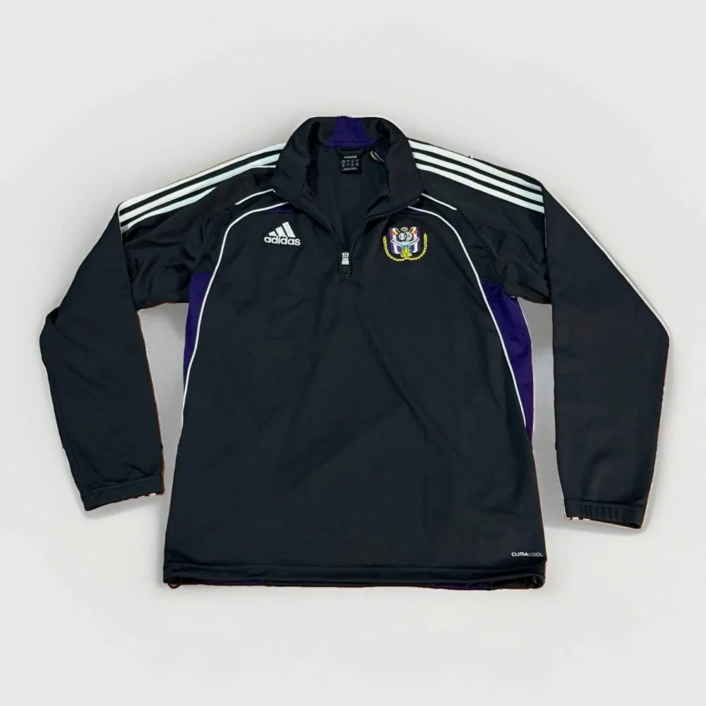 Adidas ClimaCool RSC Anderlecht 1/4 Zip Training Top Black Purple Mens L